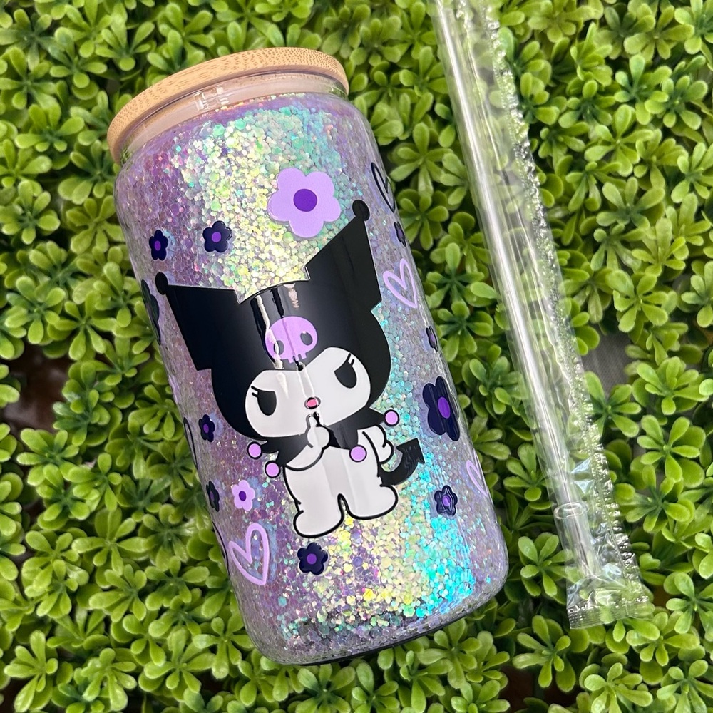 Kuromi glitter cup